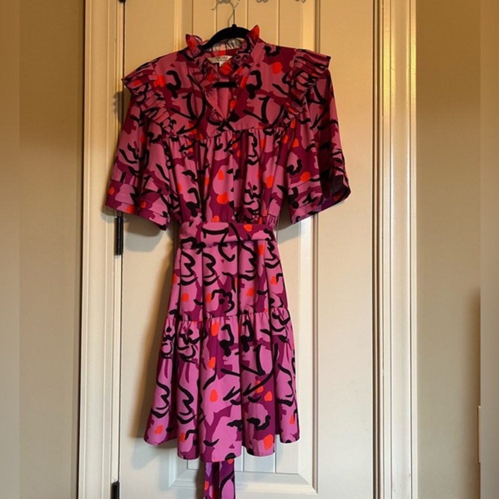 Crosby by Mollie Burch Pink Maisie Dress in Expressive Floral Size Large - Picture 3 of 11
